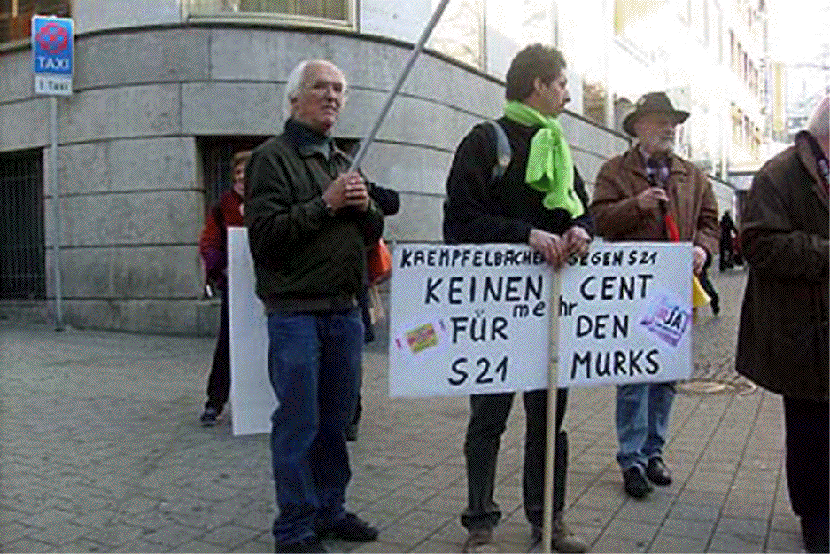 Bild: Bürgerprotest gegen "S21-Murks"...