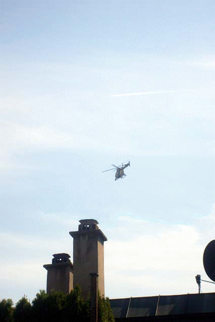 Bild: Hubschrauberlärm beunruhigte viele Rodbürger..(Foto: Neff)