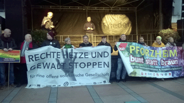 Bild: Friedliche Kundgebung der IgR auf dem Pforzheimer Marktplatz 2020 (Foto: ron)