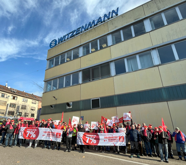 Bild: Streikend bei Witzenmann in Pforzheim (Foto: igm9